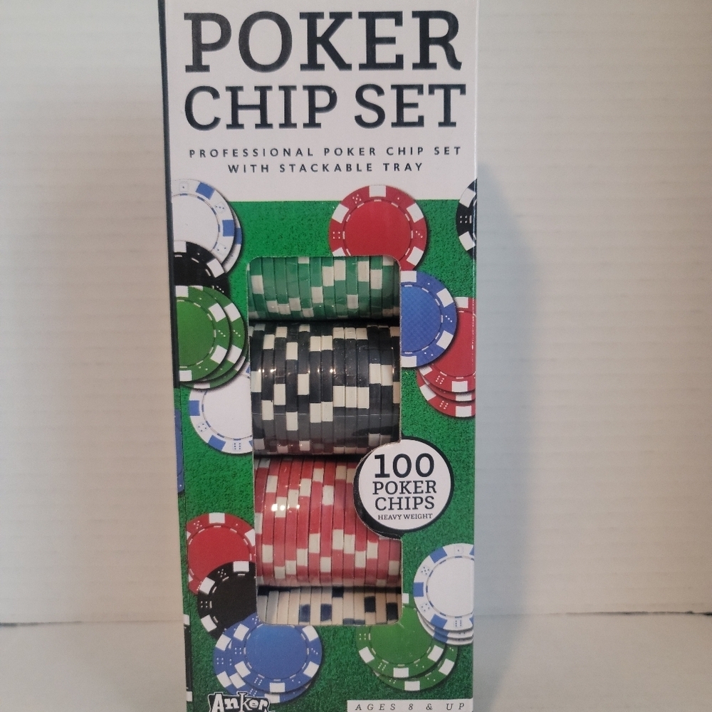 NIB Anker Play Products 200079/DOM Poker Chip Set-100 Pieces, Chip Holder